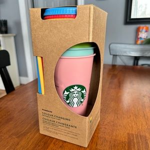 Starbucks iced color changing cups with straws. Circa 2018 new in box